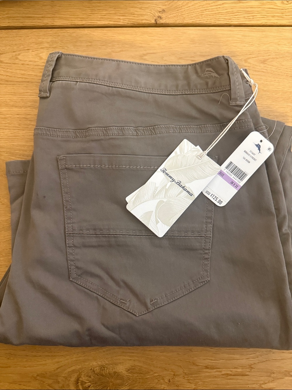 Tommy Bahama Men's Taupe Stretch Chino Pants